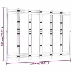 vidaXL Folding Panel Room Divider Privacy Screen Black/Cream White Multi Sizes - cream white, 240 x 180 cm - Additional view 8
