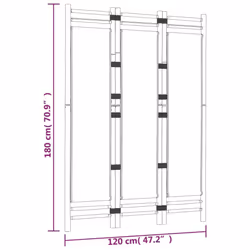 vidaXL Folding Panel Room Divider Privacy Screen Black/Cream White Multi Sizes - black, 120 x 180 cm - Additional view 8