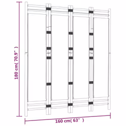vidaXL Folding Panel Room Divider Privacy Screen Black/Cream White Multi Sizes - black, 160 x 180 cm