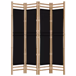vidaXL Folding Panel Room Divider Privacy Screen Black/Cream White Multi Sizes - black, 160 x 180 cm - Additional view 4
