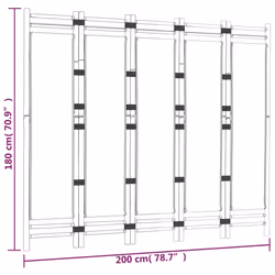 vidaXL Folding Panel Room Divider Privacy Screen Black/Cream White Multi Sizes - black, 200 x 180 cm