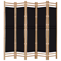 vidaXL Folding Panel Room Divider Privacy Screen Black/Cream White Multi Sizes - black, 200 x 180 cm - Additional view 4