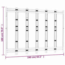 vidaXL Folding Panel Room Divider Privacy Screen Black/Cream White Multi Sizes - black, 240 x 180 cm