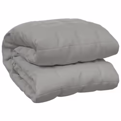 vidaXL Weighted Blanket Bedding Anxiety Blanket Bedroom Quilt Blanket Fabric - grey, 138 x 200 cm/10 kg