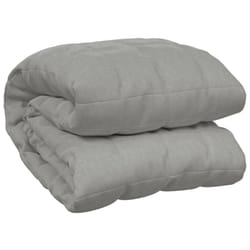 vidaXL Weighted Blanket Bedding Anxiety Blanket Bedroom Quilt Blanket Fabric - grey, 138 x 200 cm/10 kg