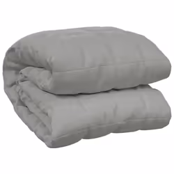 vidaXL Weighted Blanket Bedding Anxiety Blanket Bedroom Quilt Blanket Fabric - grey, 155 x 220 cm/11 kg