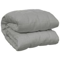 vidaXL Weighted Blanket Bedding Anxiety Blanket Bedroom Quilt Blanket Fabric - grey, 220 x 235 cm/15 kg