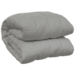 vidaXL Weighted Blanket Bedding Anxiety Blanket Bedroom Quilt Blanket Fabric - grey, 235 x 290 cm/15 kg