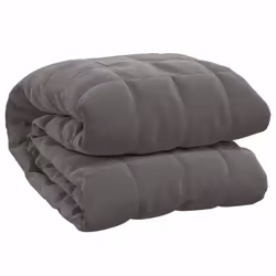 vidaXL Weighted Blanket Bedding Anxiety Blanket Bedroom Quilt Blanket Fabric - grey, 150 x 200 cm/7 kg