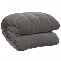 vidaXL Weighted Blanket Bedding Anxiety Blanket Bedroom Quilt Blanket Fabric - grey, 150 x 200 cm/7 kg