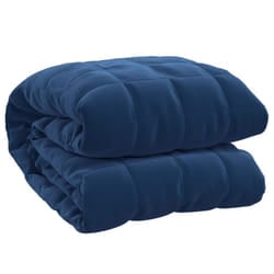 vidaXL Weighted Blanket Bedding Anxiety Blanket Bedroom Quilt Blanket Fabric - blue, 220 x 235 cm/15 kg