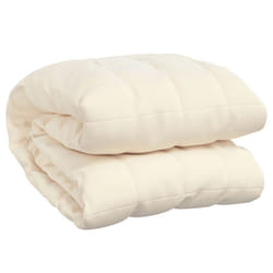 vidaXL Weighted Blanket Bedding Anxiety Blanket Bedroom Quilt Blanket Fabric - cream, 220 x 235 cm/15 kg