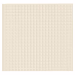 vidaXL Weighted Blanket Bedding Anxiety Blanket Bedroom Quilt Blanket Fabric - cream, 220 x 235 cm/15 kg