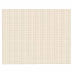 vidaXL Weighted Blanket Bedding Anxiety Blanket Bedroom Quilt Blanket Fabric - cream, 235 x 290 cm/15 kg