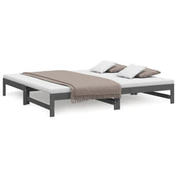 vidaXL Solid Wood Pine Pull-out Day Bed Wooden Sofa Bed Multi Colours/Sizes - Grey, 205.5 x 198 x 30 cm