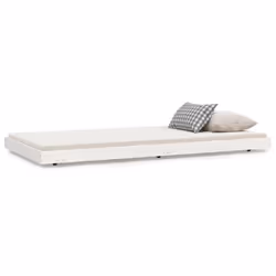 vidaXL Solid Wood Pine Bed Frame Wooden Bed Base Multi Colours Multi Sizes - white, 100 x 200 cm