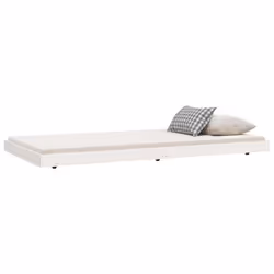 vidaXL Solid Wood Pine Bed Frame White 90x200 cm Wooden Bedstead Bed Base - Additional view 2