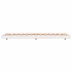 vidaXL Solid Wood Pine Bed Frame White 90x200 cm Wooden Bedstead Bed Base - Additional view 3
