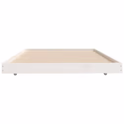 vidaXL Solid Wood Pine Bed Frame White 90x200 cm Wooden Bedstead Bed Base - Additional view 4