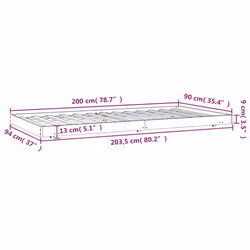 vidaXL Solid Wood Pine Bed Frame White 90x200 cm Wooden Bedstead Bed Base - Additional view 7