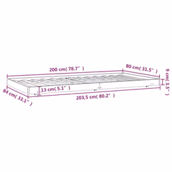 vidaXL Solid Wood Pine Bed Frame Wooden Bed Base Multi Colours Multi Sizes - white, 80 x 200 cm - Additional view 8