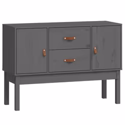 vidaXL Solid Wood Pine Sideboard Wooden Cupboard Home Organiser Multi Colours - grey