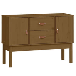 vidaXL Solid Wood Pine Sideboard Wooden Cupboard Home Organiser Multi Colours - honey brown