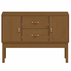 vidaXL Solid Wood Pine Sideboard Wooden Cupboard Home Organiser Multi Colours - honey brown - Additional view 4