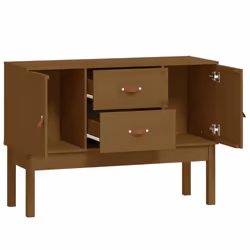 vidaXL Solid Wood Pine Sideboard Wooden Cupboard Home Organiser Multi Colours - honey brown - Additional view 5