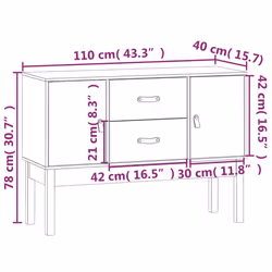 vidaXL Solid Wood Pine Sideboard Wooden Cupboard Home Organiser Multi Colours - honey brown - Additional view 8