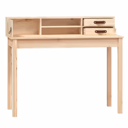 vidaXL Solid Wood Pine Desk Wooden Computer Study Working Table Multi Colours - natural - Additional view 5