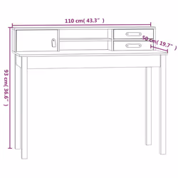 vidaXL Solid Wood Pine Desk Wooden Computer Study Working Table Multi Colours - natural - Additional view 8