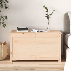 vidaXL Storage Box Trunk Organiser Storage Chest Blanket Box Solid Wood Pine - natural, 80 x 40 x 45.5 cm - Additional view 2