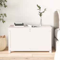 vidaXL Storage Box Trunk Organiser Storage Chest Blanket Box Solid Wood Pine - white, 80 x 40 x 45.5 cm - Additional view 2