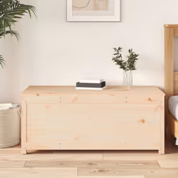 vidaXL Storage Box Trunk Organiser Storage Chest Blanket Box Solid Wood Pine - natural, 110 x 50 x 45.5 cm - Additional view 2