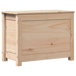 vidaXL Storage Box Trunk Organiser Storage Chest Blanket Box Solid Wood Pine - natural, 60 x 32 x 45.5 cm