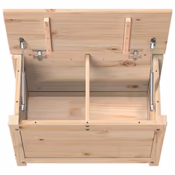 vidaXL Storage Box Trunk Organiser Storage Chest Blanket Box Solid Wood Pine - natural, 60 x 32 x 45.5 cm - Additional view 7