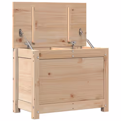 vidaXL Storage Box Trunk Organiser Storage Chest Blanket Box Solid Wood Pine - natural, 60 x 32 x 45.5 cm - Additional view 8