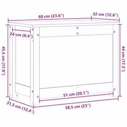 vidaXL Storage Box Trunk Organiser Storage Chest Blanket Box Solid Wood Pine - white, 60 x 32 x 45.5 cm - Additional view 2