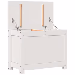 vidaXL Storage Box Trunk Organiser Storage Chest Blanket Box Solid Wood Pine - white, 60 x 32 x 45.5 cm - Additional view 7