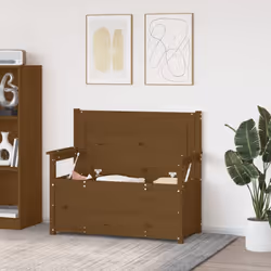 vidaXL Solid Wood Pine Bench Wooden Storage Bench Seating Chair Multi Colours - honey brown