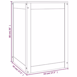 vidaXL Solid Wood Pine Laundry Box Bin Multi Colours 44x44x66 cm/88.5x44x66 cm - white - Additional view 3