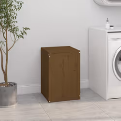 vidaXL Solid Wood Pine Laundry Box Bin Multi Colours 44x44x66 cm/88.5x44x66 cm - honey brown - Additional view 2