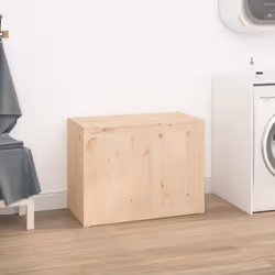 vidaXL Solid Wood Pine Laundry Box Bin Multi Colours 44x44x66 cm/88.5x44x66 cm - natural - Additional view 2