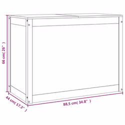 vidaXL Solid Wood Pine Laundry Box Bin Multi Colours 44x44x66 cm/88.5x44x66 cm - natural - Additional view 9