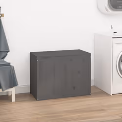 vidaXL Solid Wood Pine Laundry Box Bin Multi Colours 44x44x66 cm/88.5x44x66 cm - grey