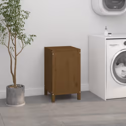 vidaXL Solid Wood Pine Laundry Box Multi Colours 44x44x76 cm/88.5x44x76 cm - honey brown - Additional view 2
