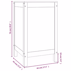 vidaXL Solid Wood Pine Laundry Box Multi Colours 44x44x76 cm/88.5x44x76 cm - honey brown - Additional view 3