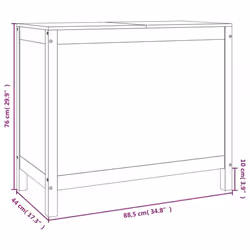 vidaXL Solid Wood Pine Laundry Box Multi Colours 44x44x76 cm/88.5x44x76 cm - honey brown - Additional view 9