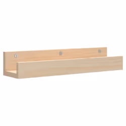 vidaXL 2x Solid Wood Pine Wall Shelves Home Picture Ledge Multi Colours/Sizes - natural, 50 x 12 x 9 cm - Additional view 2